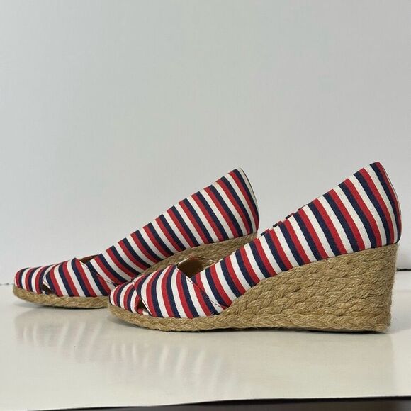 Adrienne Vittadini Bailee Wedge White, Blue, Red | Women Size 9 - Picture 7 of 12